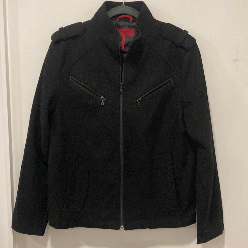 ALFANI Black Wool Jacket with Pockets Size Medium